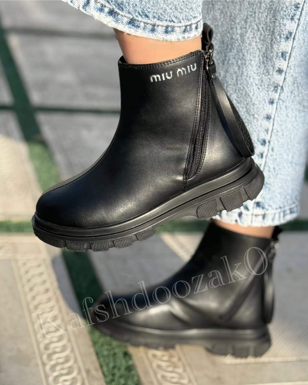 بوت میو چرم دخترانه سایز ۳۷ تا ۴۰