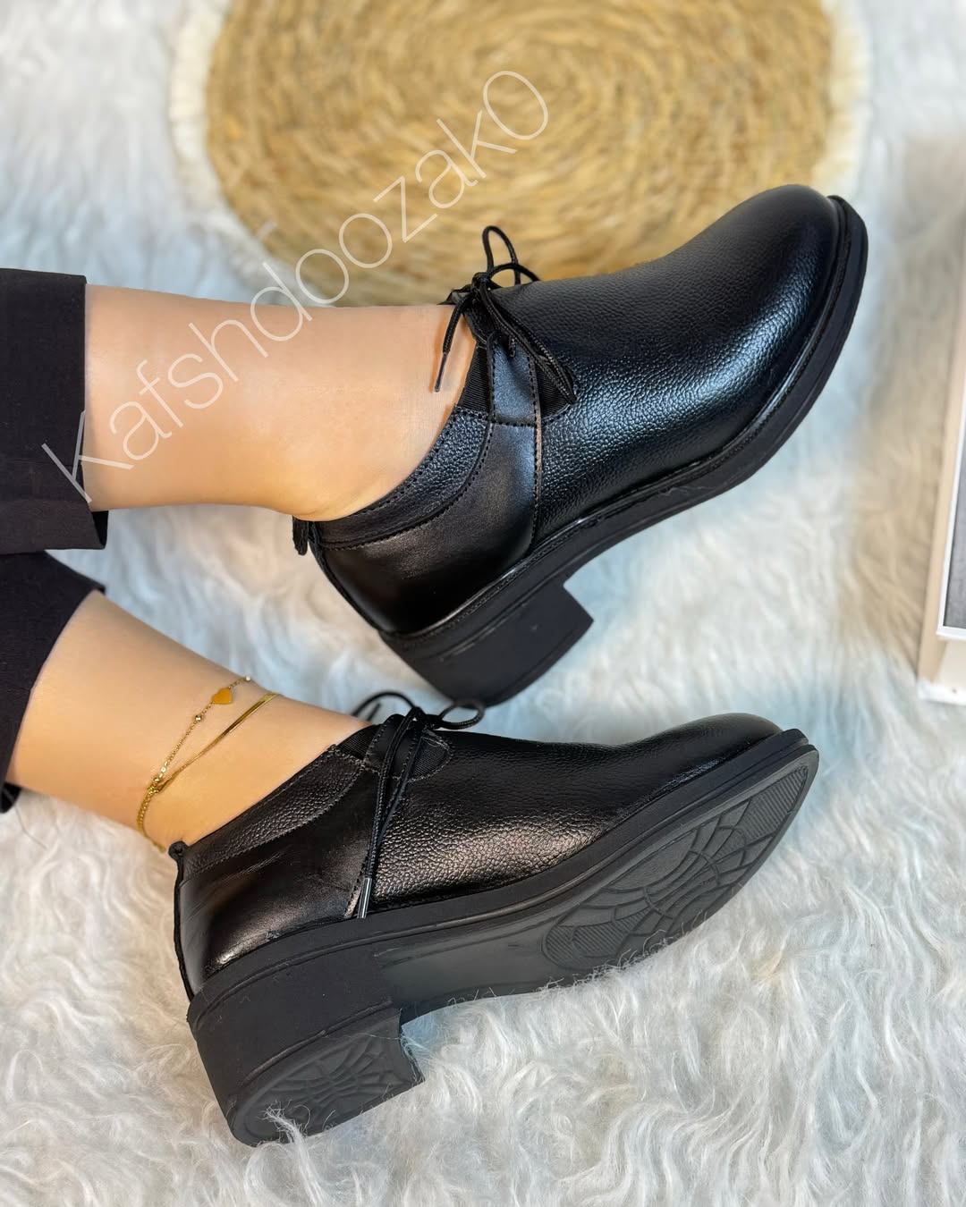 کفش چرم طبی پاییزی باغ سپهسالار سایز ۳۷ تا ۴۰ رنگ مشکی